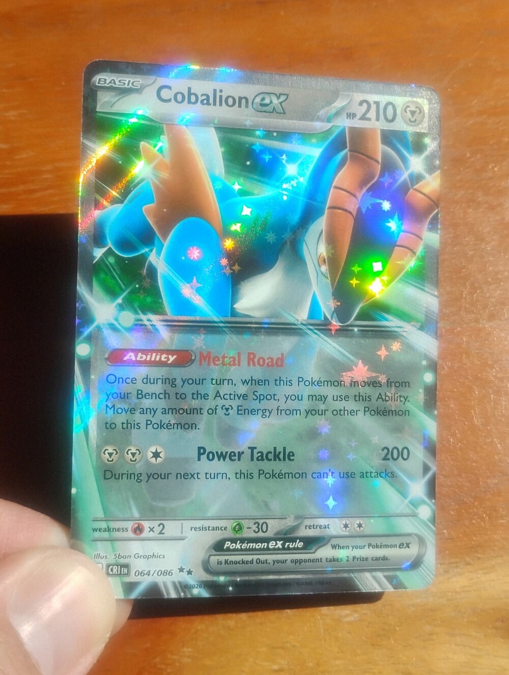 Mint 2026 Holo Cobalion EX Mega Evolutions Chaos Rising Pokemon Card